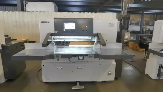 Cortador de tarjetas de guillotina de papel de alta resistencia con control de programa completamente automático (137F)